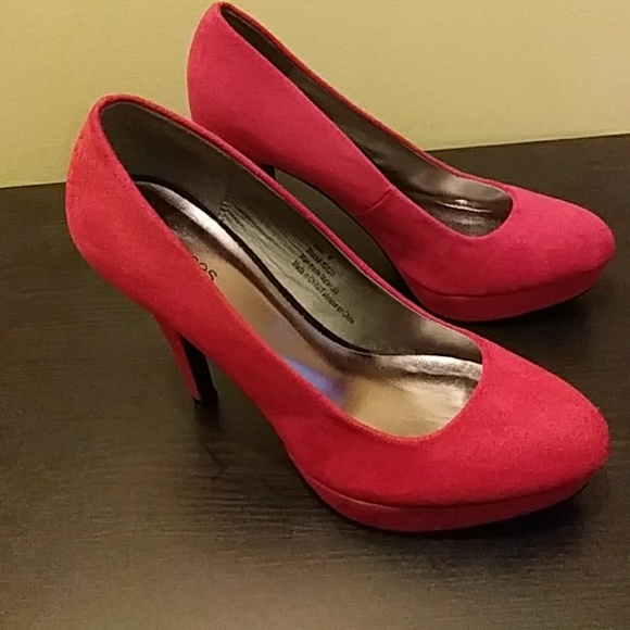 Maurices Shoes - Maurices Red Suede Platform Heels